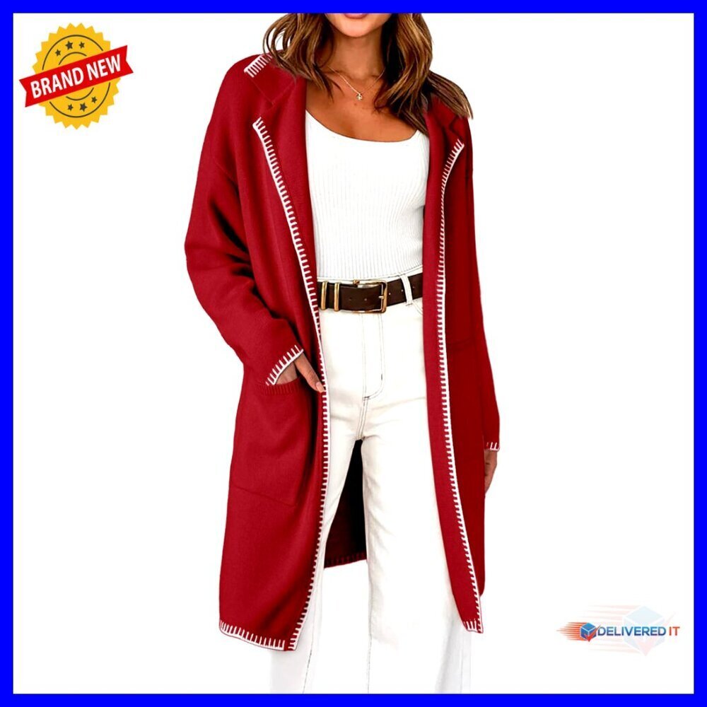 Chunky Long Cardigan Sweater Oversized Coatigan Winter Outerwear with Pockets